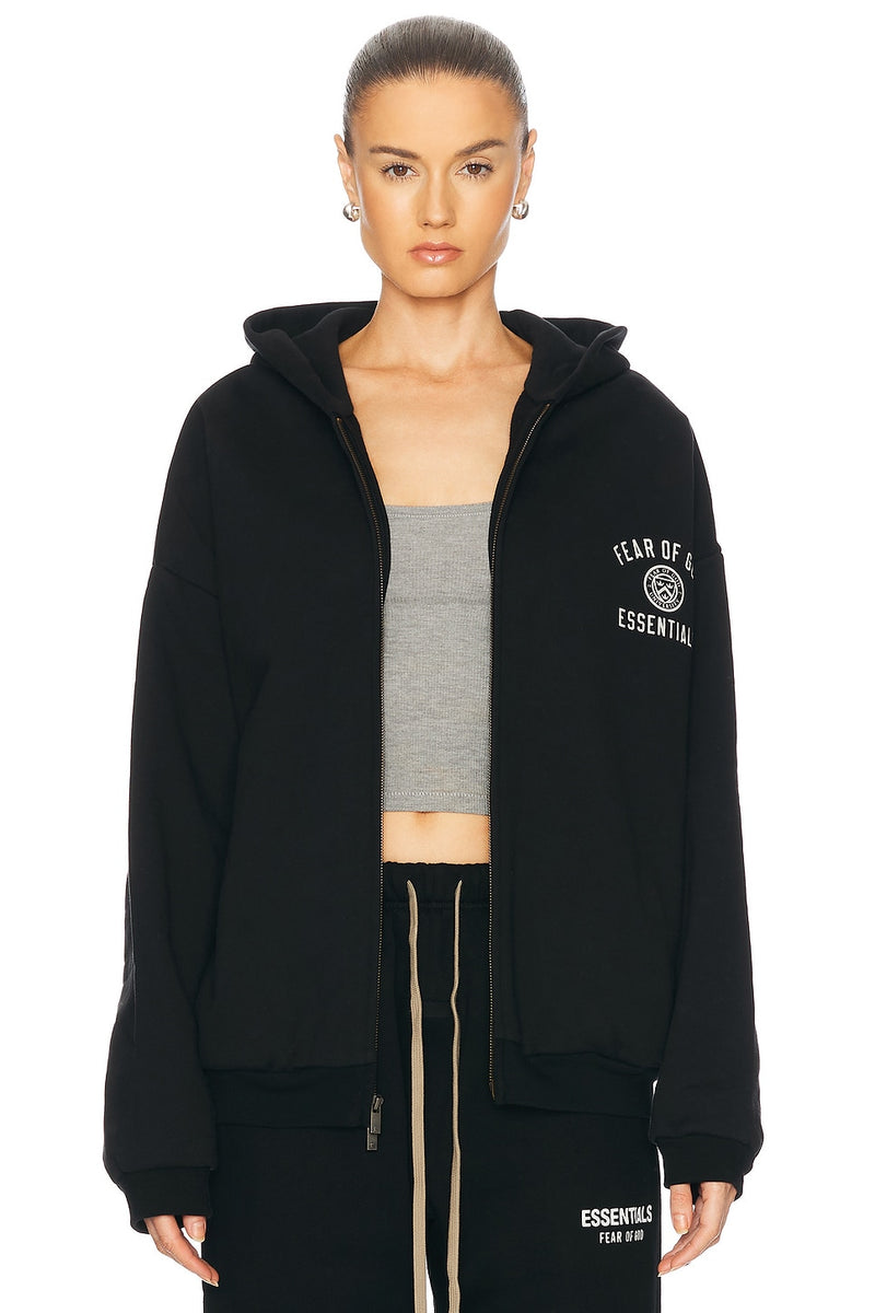 HEAVY FLEECE FULLZIP HOODIE BLACK