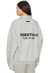 FLEECE POLO - LIGHT HEATHER GRAY