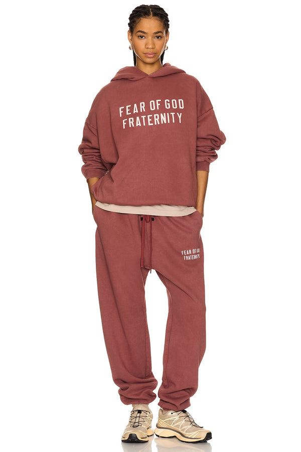 HEAVY FLEECE SWEATPANT - CRIMSON