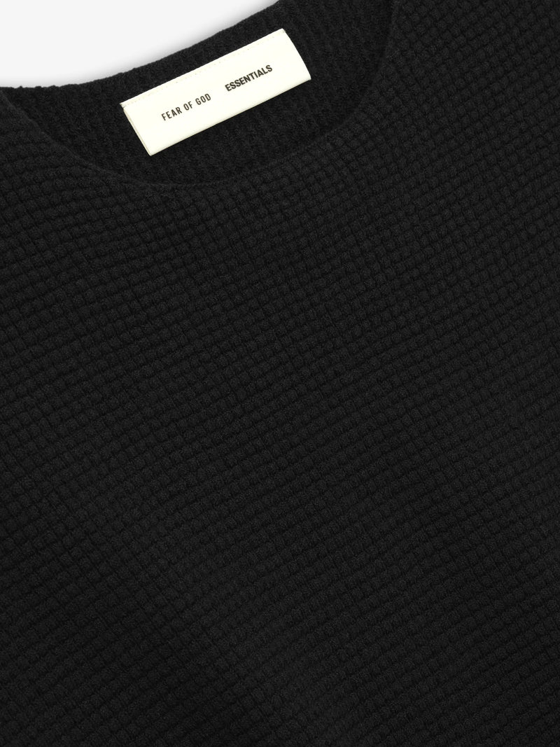 WAFFLE SHORT SLEEVE - JET BLACK