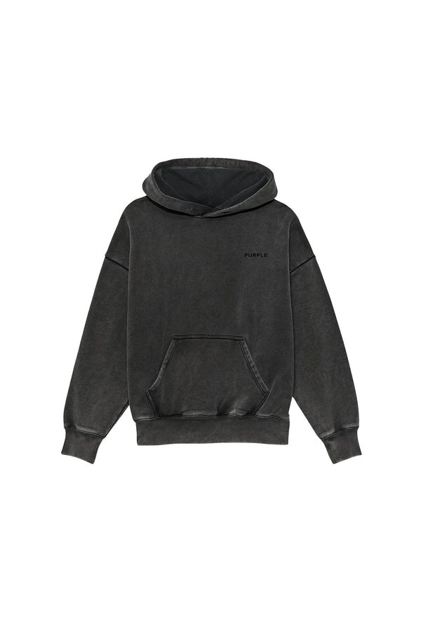 BASIC HEAVY FLEECE HOODY - BLACK