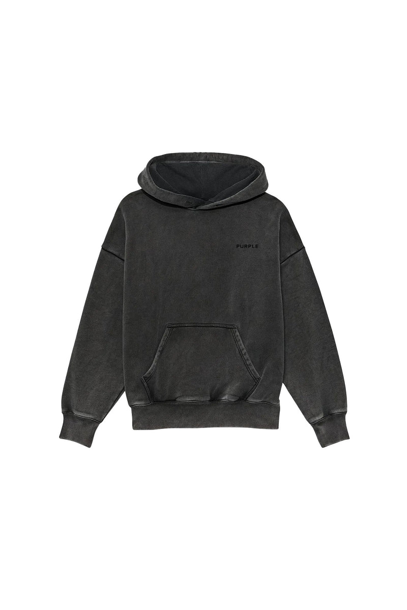 BASIC HEAVY FLEECE HOODY - BLACK