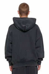 BASIC HEAVY FLEECE HOODY - BLACK