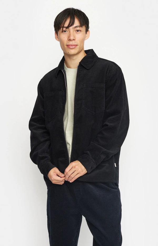 OVERSHIRT W. ZIPPER - BLACK