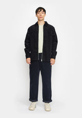 OVERSHIRT W. ZIPPER - BLACK