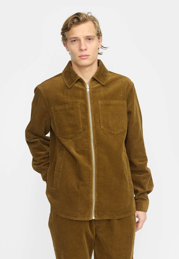 OVERSHIRT W. ZIPPER - DUST BROWN