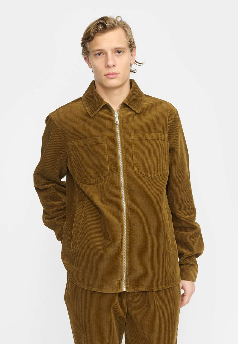 OVERSHIRT W. ZIPPER - DUST BROWN