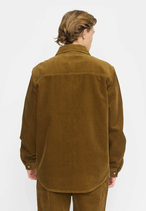 OVERSHIRT W. ZIPPER - DUST BROWN