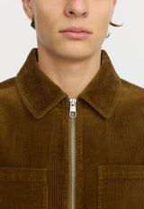 OVERSHIRT W. ZIPPER - DUST BROWN