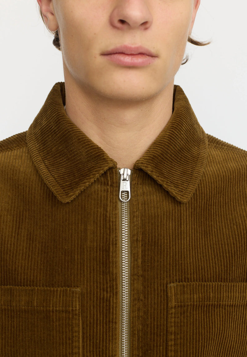 OVERSHIRT W. ZIPPER - DUST BROWN