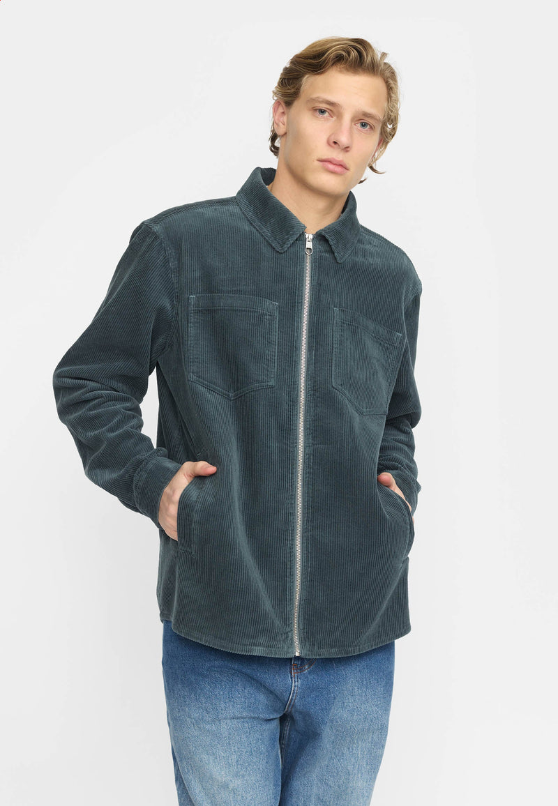OVERSHIRT W. ZIPPER - PETROL