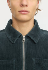 OVERSHIRT W. ZIPPER - PETROL