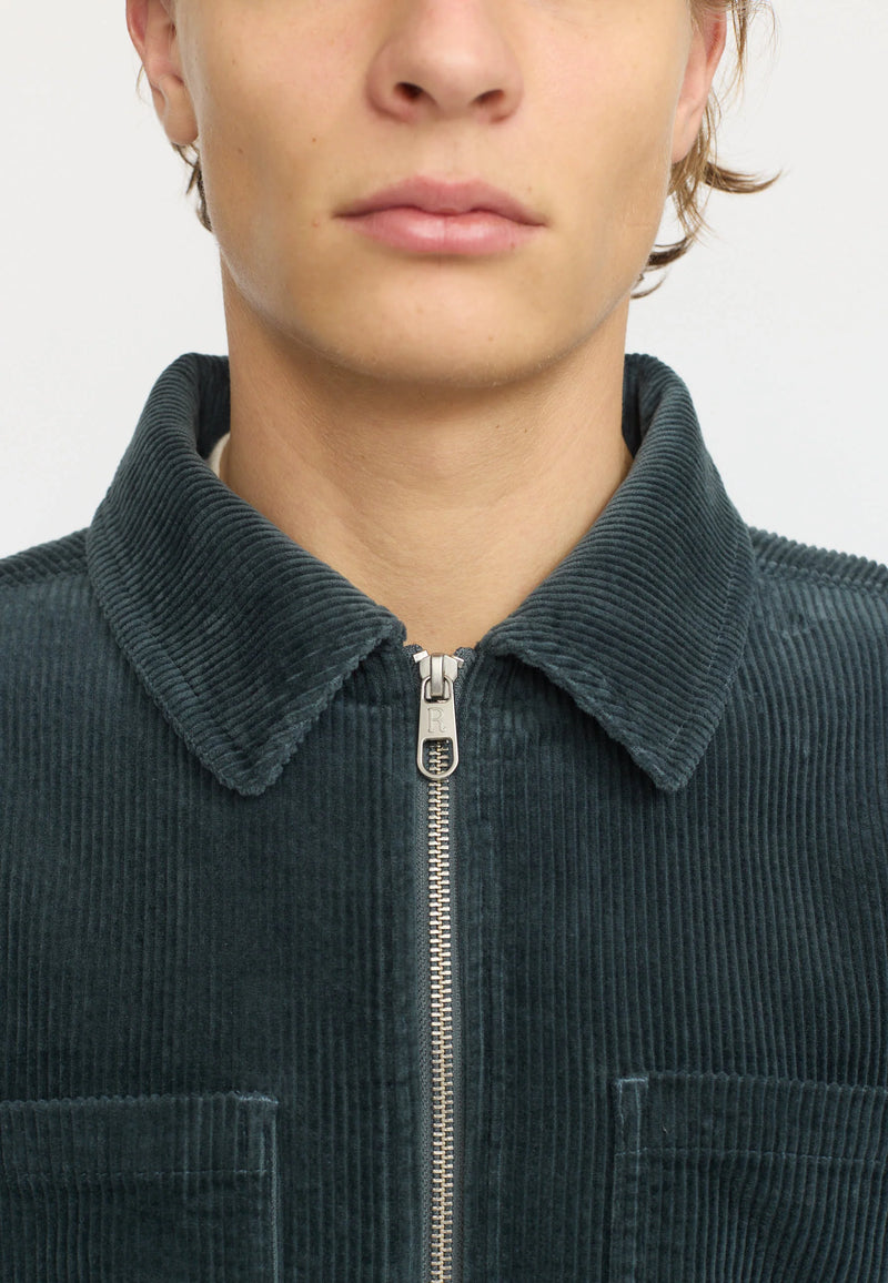 OVERSHIRT W. ZIPPER - PETROL