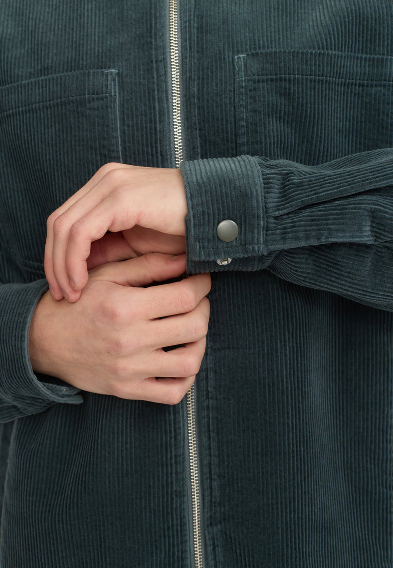 OVERSHIRT W. ZIPPER - PETROL