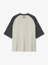 SIGNATURE BASEBALL TEE - HEATHER STONE / IRON GREY