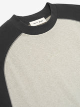 SIGNATURE BASEBALL TEE - HEATHER STONE / IRON GREY