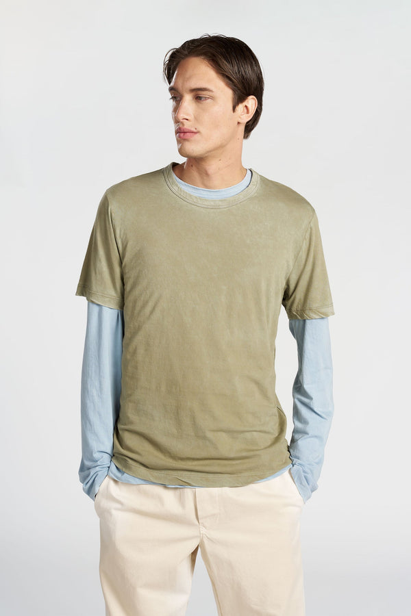 CLASSIC CREW TEE-VINTAGE BASIL