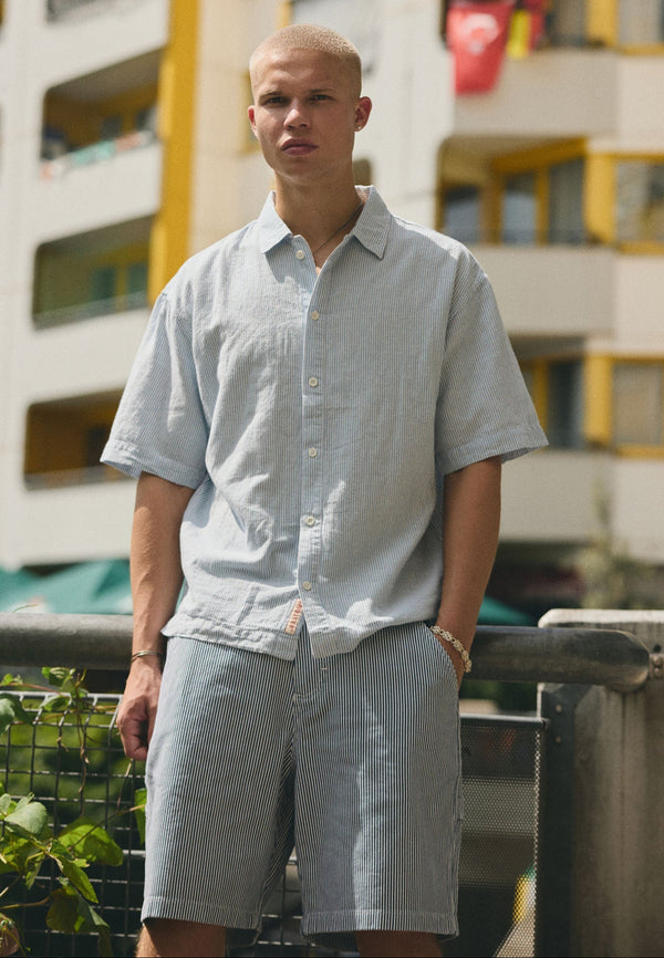 OVERSIZE SHORT-SLEEV  BLUE