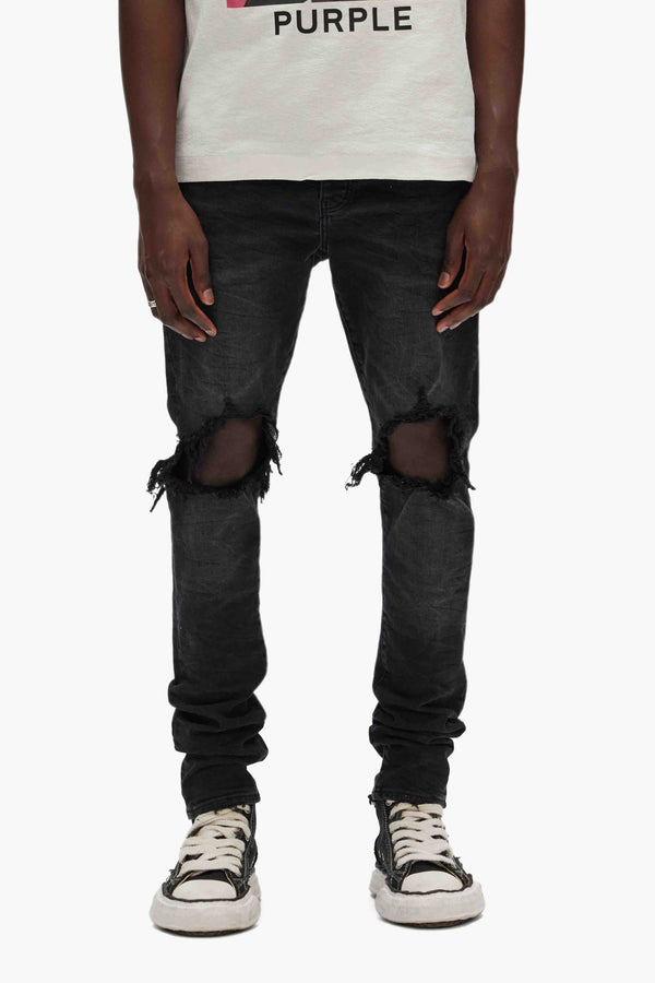 BLACK BIG KNEE BLOWOUTS BLACK WASH