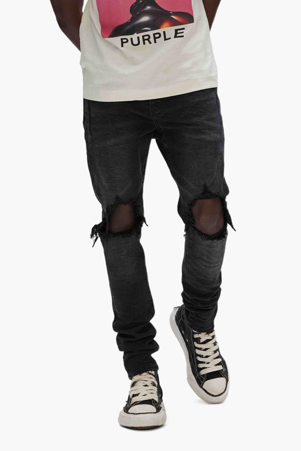 BLACK BIG KNEE BLOWOUTS BLACK WASH