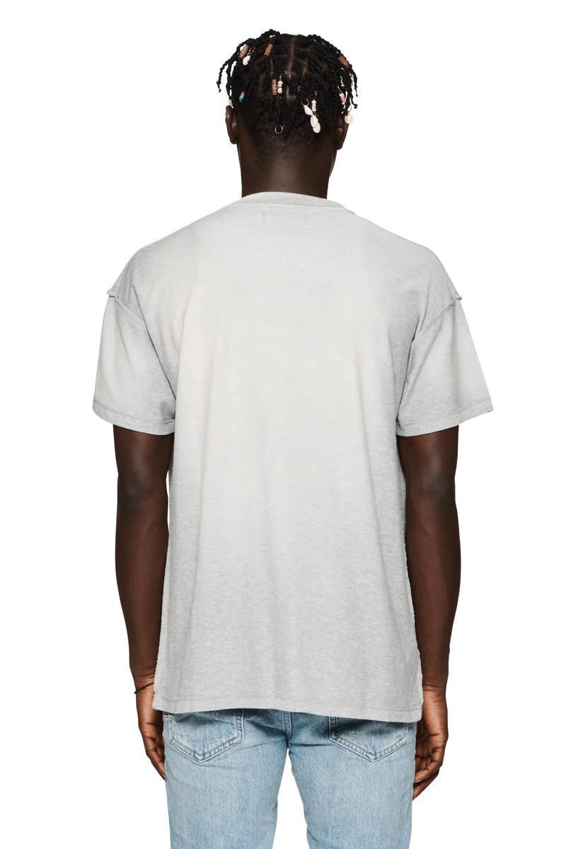 TEXTURED INSIDE OUT TEE  HEATHER-GREY