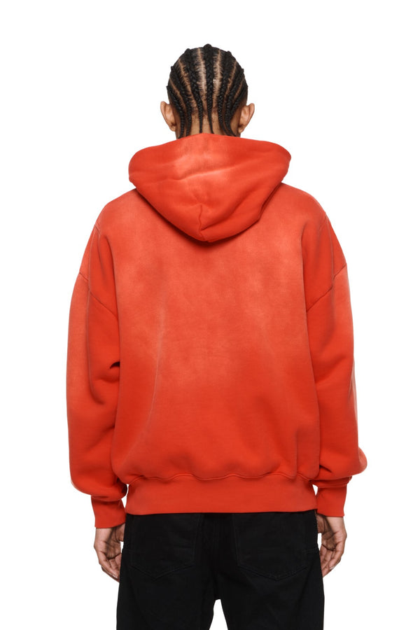 Oversized Hoodie Cutout Wordmark - Red