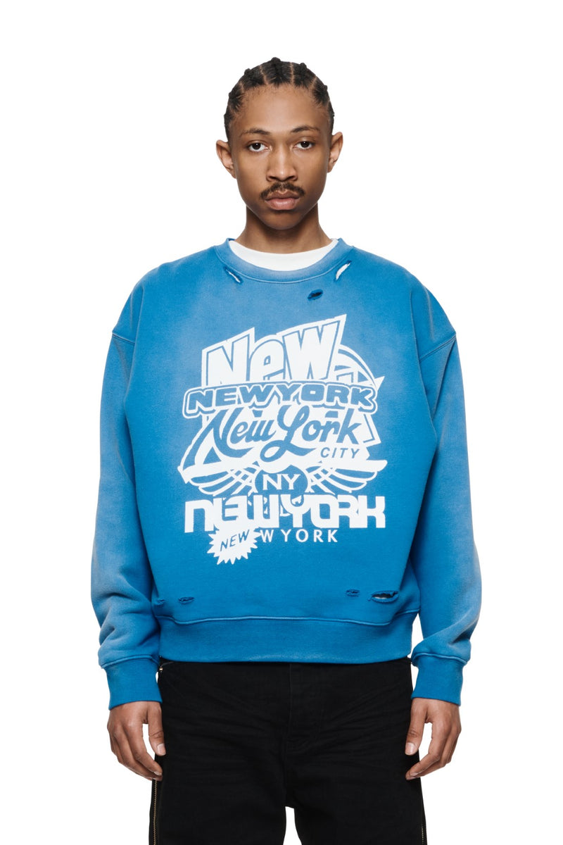 Oversized Crewneck NYC Stack - Blue