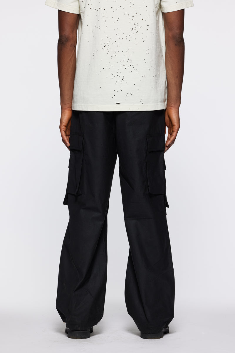 WOVEN CARGO PANT BLACK