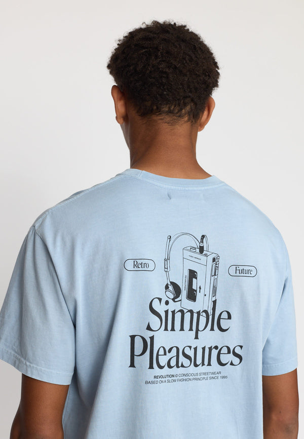 PRINTED T-SHIRT DUST BLUE