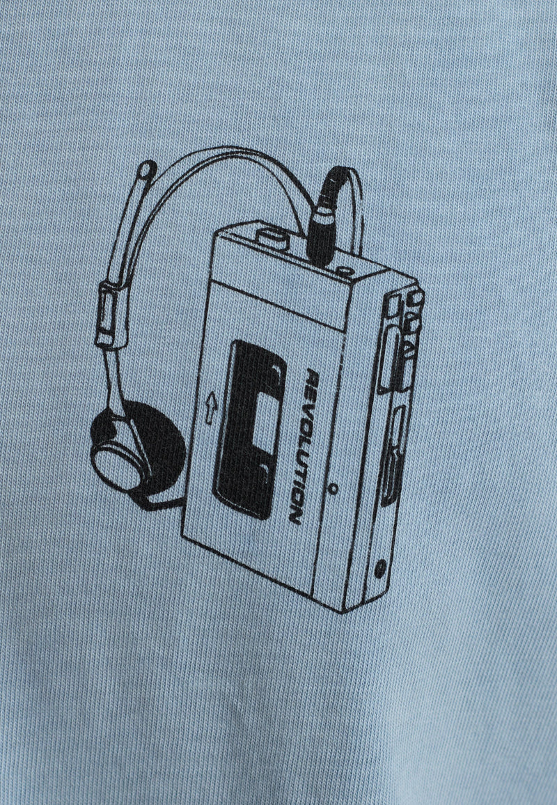 PRINTED T-SHIRT DUST BLUE