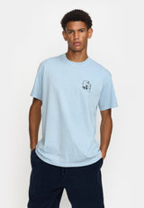 PRINTED T-SHIRT DUST BLUE