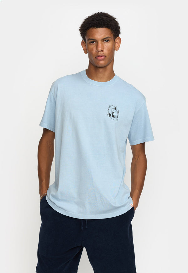 PRINTED T-SHIRT DUST BLUE