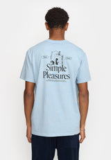 PRINTED T-SHIRT DUST BLUE