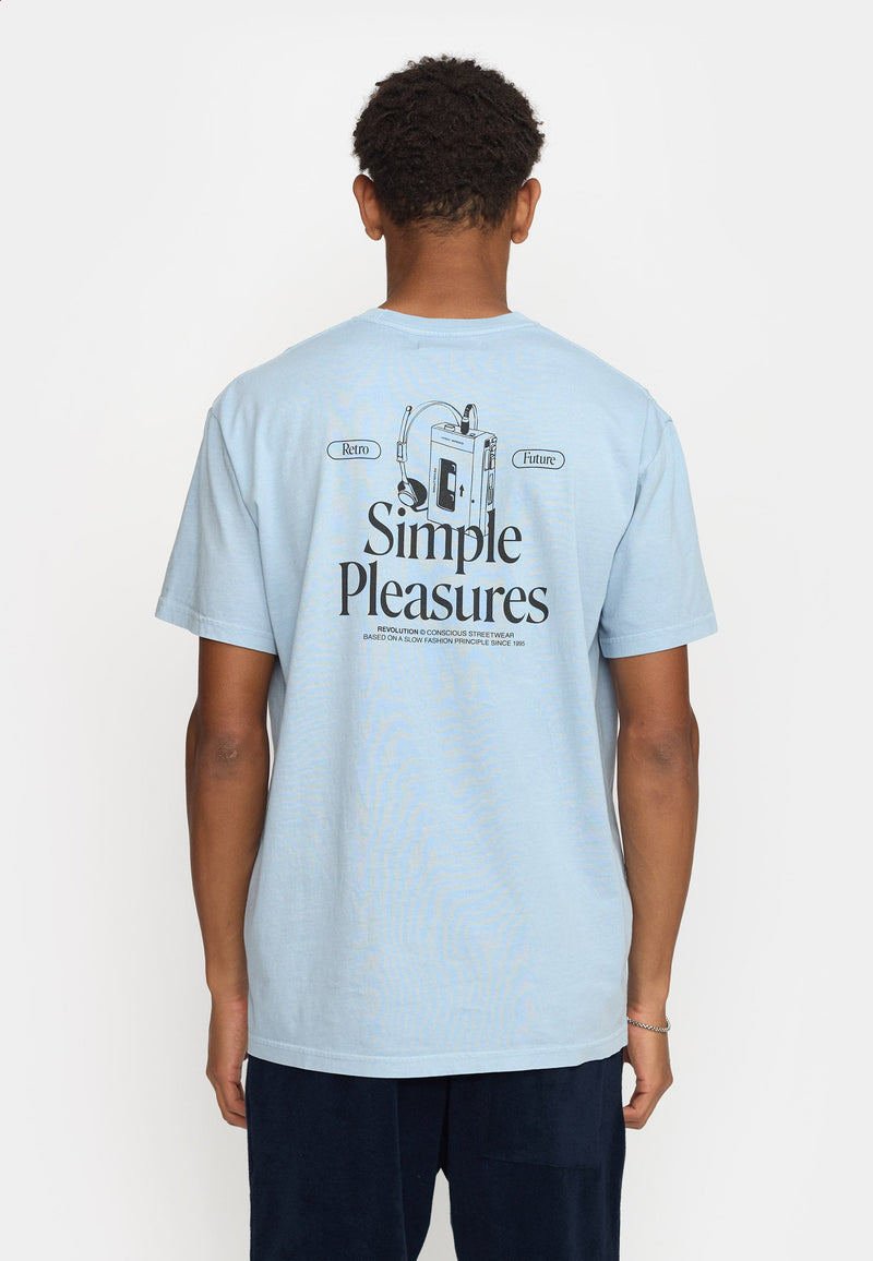 PRINTED T-SHIRT DUST BLUE