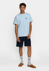 PRINTED T-SHIRT DUST BLUE