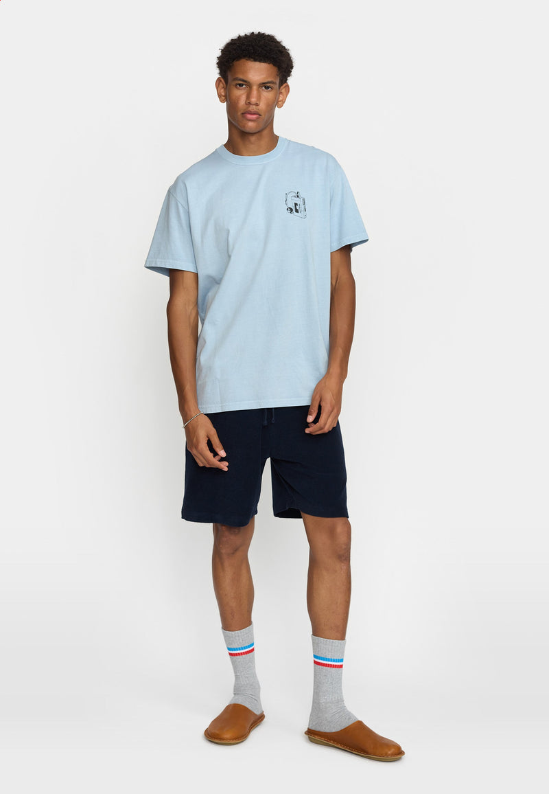 PRINTED T-SHIRT DUST BLUE