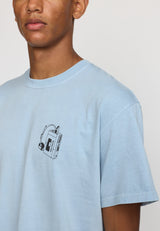 PRINTED T-SHIRT DUST BLUE