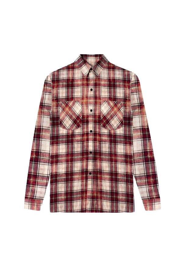 OTHER FLANNEL SHIRT BLEACH RED