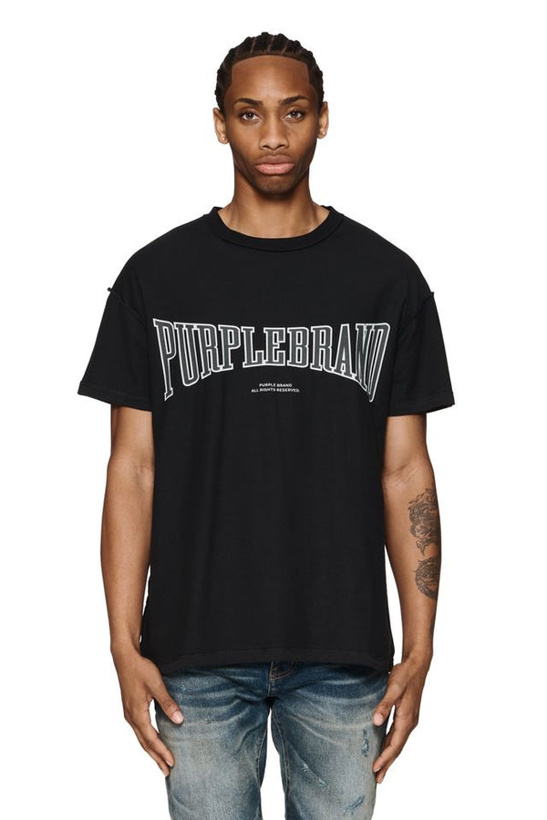 TEXTURED INSIDE OUT TEE-BLACK