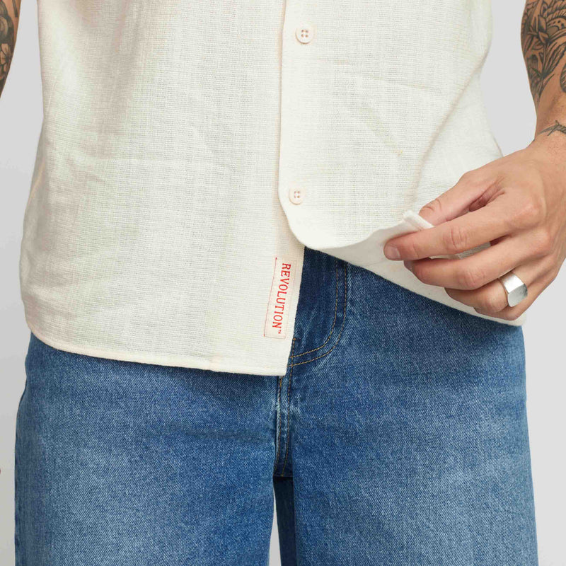 SHORT-SLEEVED CUBAN OFFWHITE