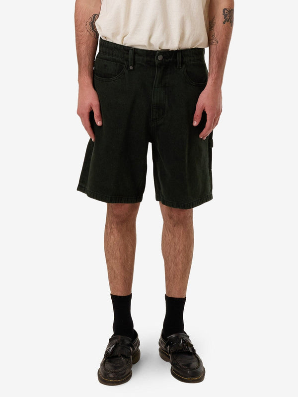 SLACKER DENIM SHORT-OIL GREEN