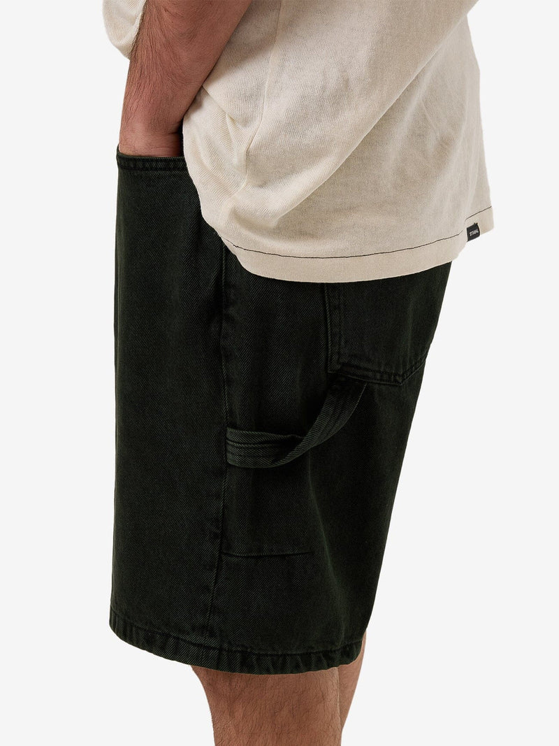 SLACKER DENIM SHORT-OIL GREEN