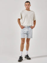 MANDUDE DENIM SHORT-DUSTED BLUE