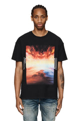 TEXTURED INSIDE OUT TEE -BLACK