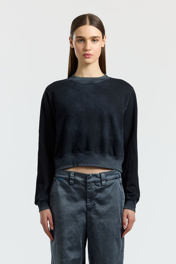 MILAN CROPPED CREWNECK SWEATSHIR VINTAGE BLACK