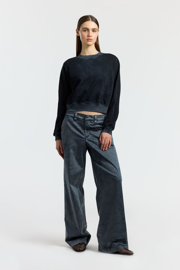 MILAN CROPPED CREWNECK SWEATSHIR VINTAGE BLACK