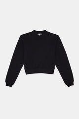 MILAN CROPPED CREWNECK SWEATSHIR JET BLACK