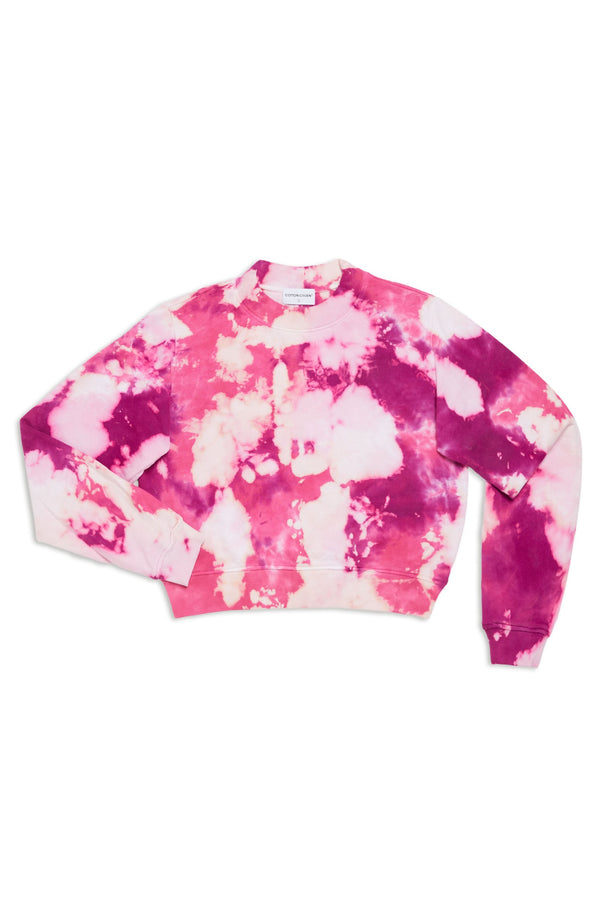 MILAN CROPPED CREWNECK SWEATSHIRT MAGENTA BLAST