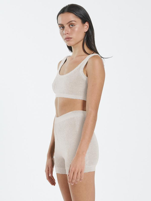 CLAIRE KNITTED CROP TOP UNBLEACHED