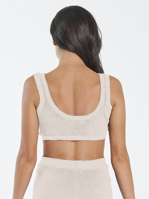 CLAIRE KNITTED CROP TOP UNBLEACHED